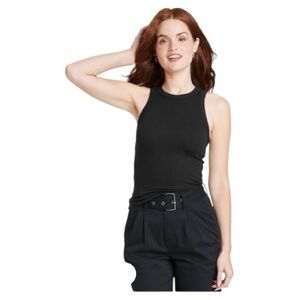 a new day l  Black Ribbed Tank Top l Size XL l MSRP $10
